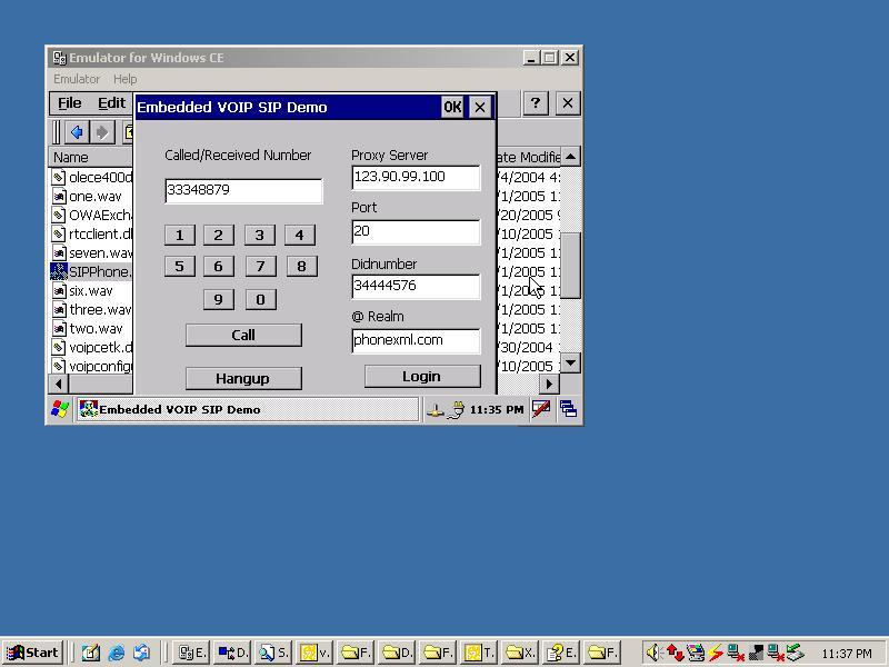 Embedded VOIP SIP Developers Kit Screenshot